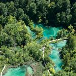 Plitvice  waterfalls from plane